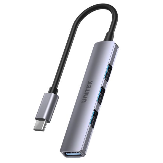 UNITEK 4-in-1 USB Multi-port Ultra Slim Hub with USB-C Connector. Includes 1x US Carousel 1