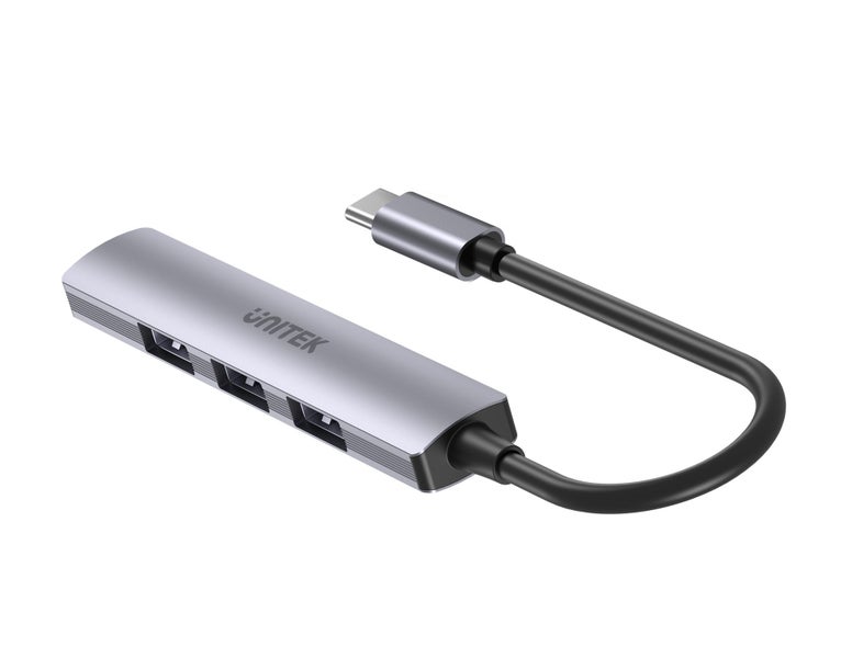 UNITEK 4-in-1 USB Multi-port Ultra Slim Hub with USB-C Connector. Includes 1x US Carousel 6