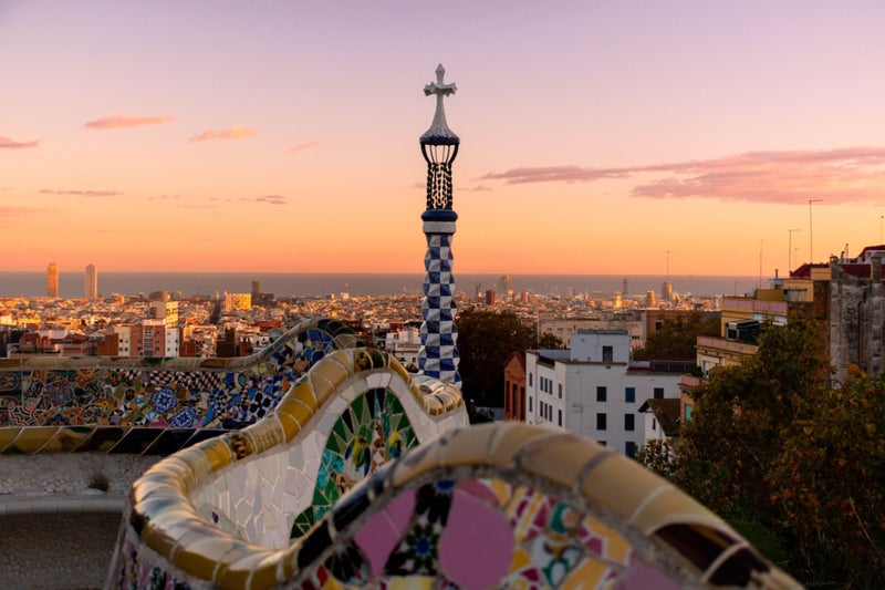 Park Guell, Barcelona, Spain, Sunset Carousel 1
