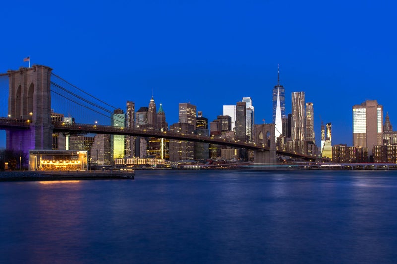 Brooklyn Bridge & NY City, New York, USA, Sunrise Carousel 1