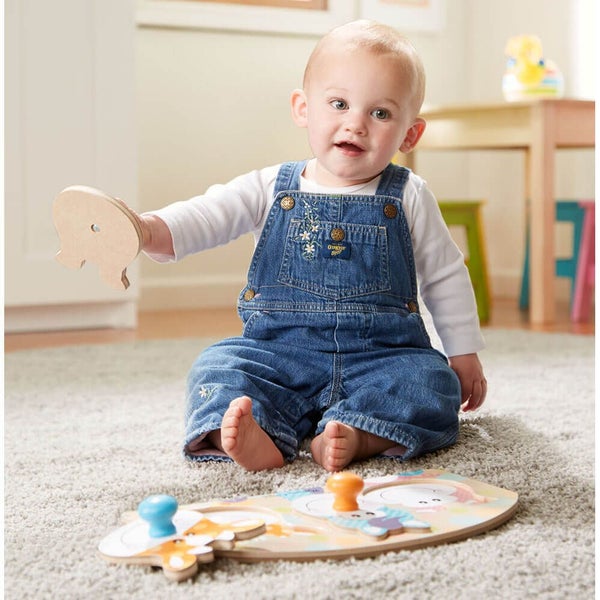 Melissa & Doug: Jumbo Farm - Wooden Knob Puzzle Carousel 5