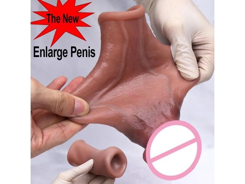Men Penis Extender Sleeve Realistic Comdom Delay Ejaculation Penis Sleeve Dick Carousel 2