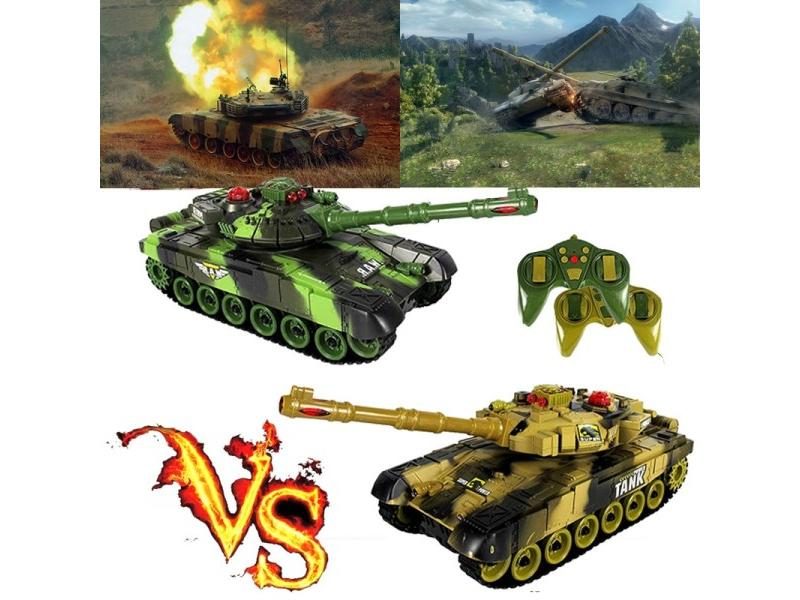 2 PACK 2.4G RC Fighting Battle Tanks With LED Sounds For Kids Carousel 1