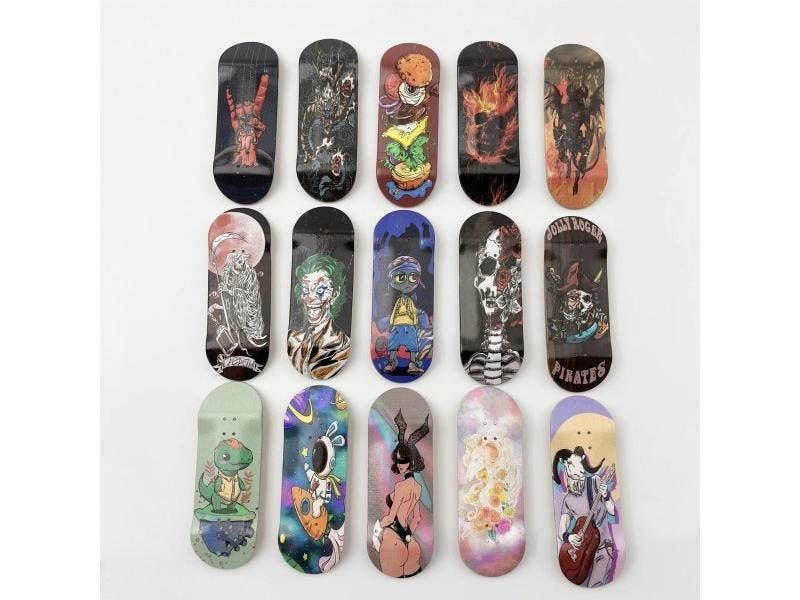 34mm Wooden Fingerboard Deck For Mini Finger Skateboard With Graphic Carousel 2