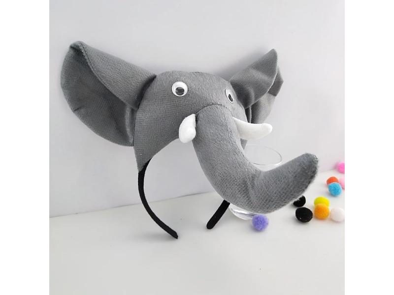 Adults Kids Plush Cartoon Boy Animal Elephants Ears Headband Tie And Tail Gift Carousel 2