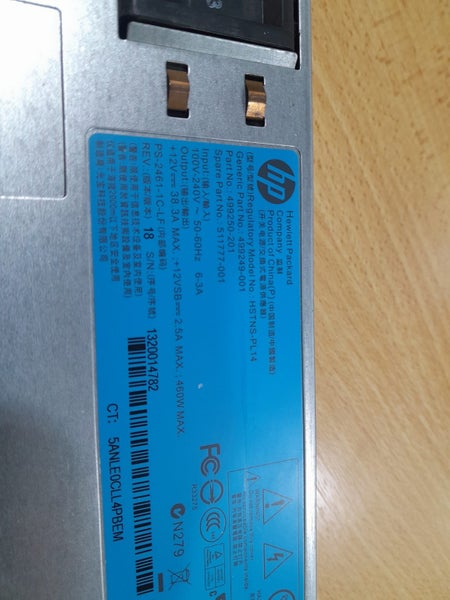 HP hotswap Server Power Supply 460W Carousel 2