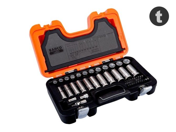 Bahco 33 Piece 3/8" & 1/4" Deep Socket Set Carousel 1