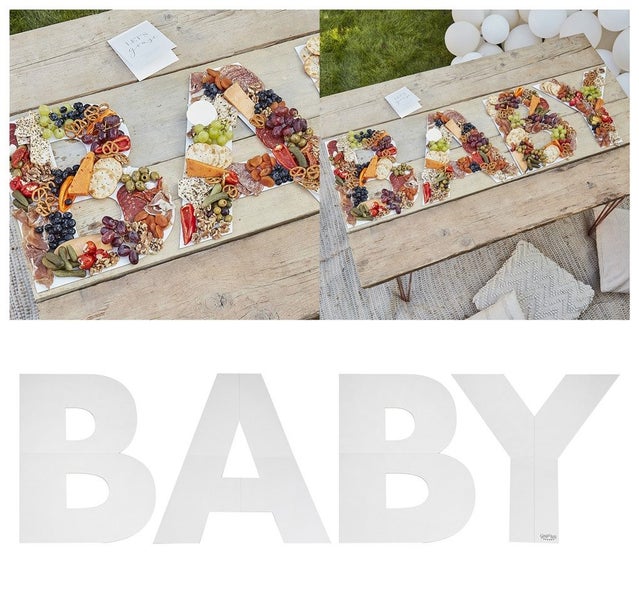Baby Shower Party Grazing Board Letters Table Decorations Dessert Food Display Carousel 1