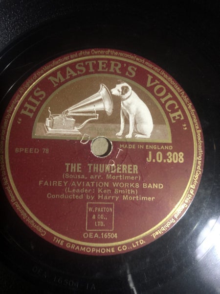 Fairey Aviation Works Band the thunder 78 rpm record Carousel 1