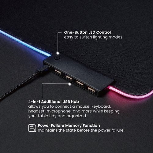 Brateck RGB GAMING MOUSE PAD WITH USB HUB Carousel 1