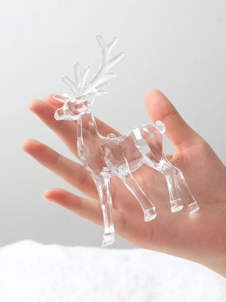 Transparent Crystal Deer Figurines For Christmas Decor Carousel 7