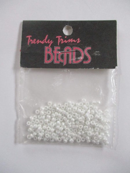 TRENDY TRIMS - WHITE GLASS SEED BEADS Carousel 1