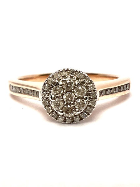 Rose Gold Cluster Diamond Ring TDW 0.30ct Valuation $1,770 Carousel 1