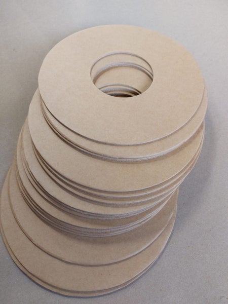 254 x 76 x 2 mm Solid Card board drum ends, Spools , Reels, Flanges 100pcs Carousel 1