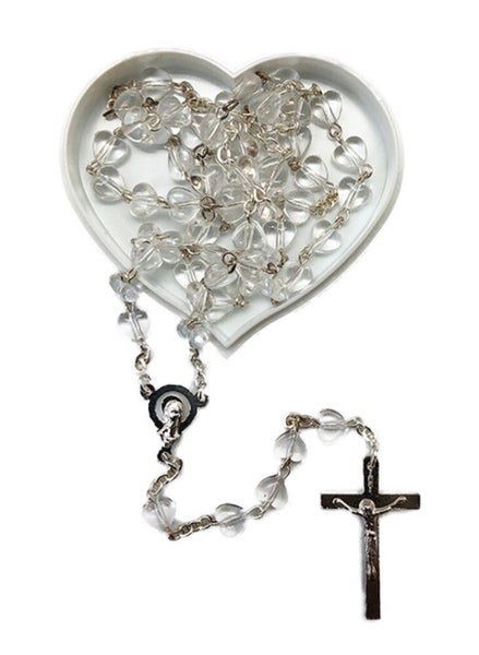 Heart-Shaped Rosary - Clear Carousel 1