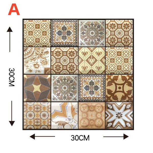 \NEW 3D Boho Style Brick Tile PVC Wall Sticker Waterproof Self-Adhesive Decor Carousel 2