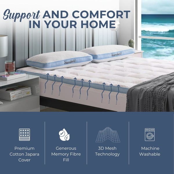 Dreamaker 800Gsm Cool Breathe Memory Fibre Mattress Topper - Single Bed Carousel 2