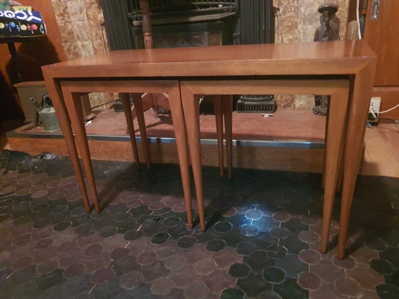 Set of 3 Vintage Scandinavian Nesting Tables Carousel 1