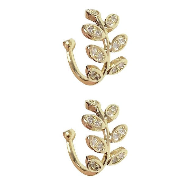 1 Pair Delicate Ear Bone Clips Stylish Ear Decors No Pierced Ear Rings golden Carousel 2