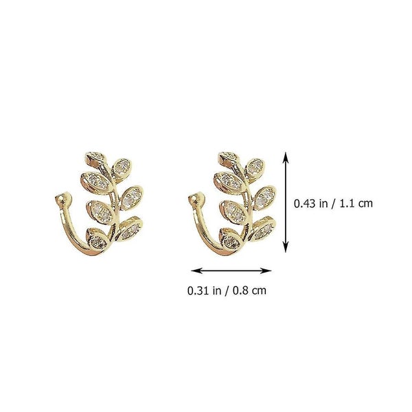 1 Pair Delicate Ear Bone Clips Stylish Ear Decors No Pierced Ear Rings golden Carousel 4