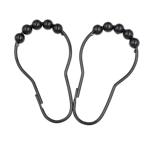 12 Pcs Curtain Hooks Black Metal Useful Durable Practical Hooks For Shower Curt Carousel 3