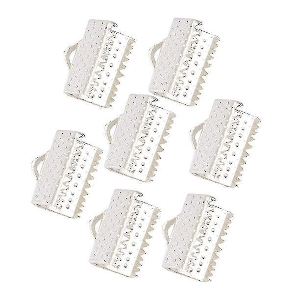 100 Pcs Leather Bookmark Cord Ends Fasteners Ribbon Crimp Ends Ribbon Cord Clam Carousel 1