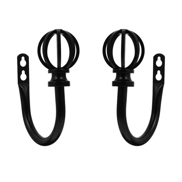 2pcs Modern Simple Practical Black Curtain Holders Curtain Hooks Curtain Buckle Carousel 1