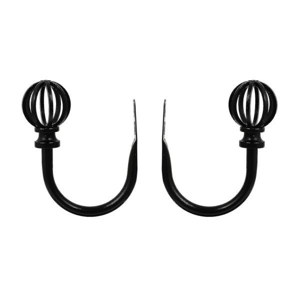 2pcs Modern Simple Practical Black Curtain Holders Curtain Hooks Curtain Buckle Carousel 2