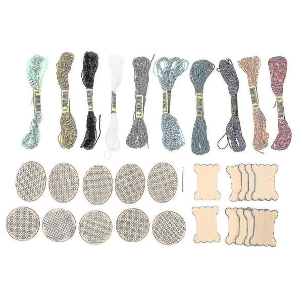 1 Set Diy Cross Stitch Chips Diy Wooden Chip Pendant Wooden Cross stitch Boards Carousel 2