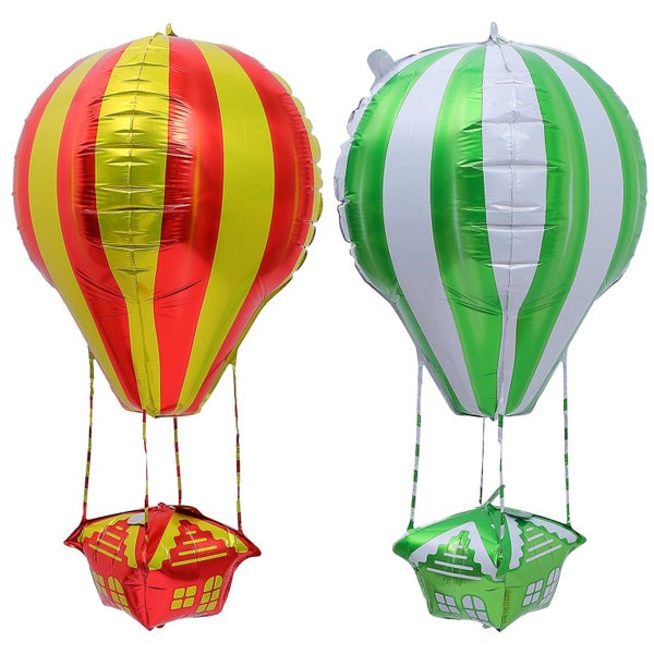 2 Pcs Hot Air Balloon Shape Aluminum Foil Balloons Party Balloons Photo Props Carousel 1