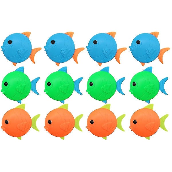 12 Pcs Fish Diving Toys Underwater Children's Toys Diving Pool Toy Baby Bath T Carousel 1