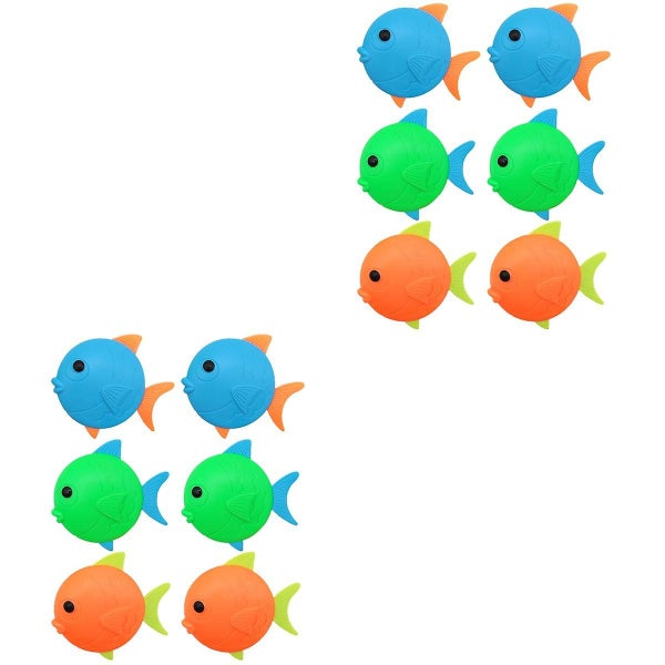 12 Pcs Fish Diving Toys Underwater Children's Toys Diving Pool Toy Baby Bath T Carousel 3