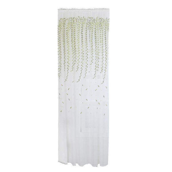 1 Pc Modern Simple Window Curtain Pastoral Willow Embroidered Blackout Screen P Carousel 1