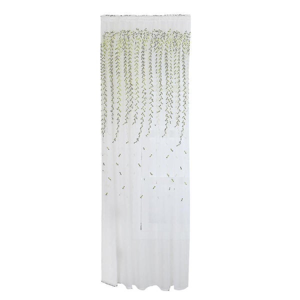 1 Pc Modern Simple Window Curtain Pastoral Willow Embroidered Blackout Screen P Carousel 2