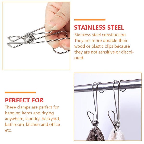 10 Pcs Metal Clips Heavy Duty Stainless Steel Clothespins Laundry Chip Clips Cl Carousel 2