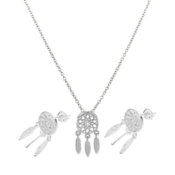 1 Set Necklace Earrings Set Dream Catcher Safe Collar Chain Set Women Jewelry S Carousel 1