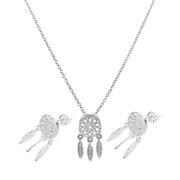 1 Set Necklace Earrings Set Dream Catcher Safe Collar Chain Set Women Jewelry S Carousel 2