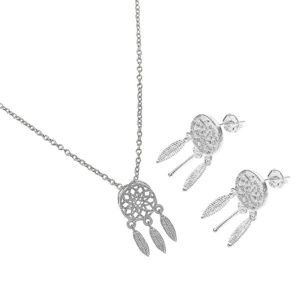 1 Set Necklace Earrings Set Dream Catcher Safe Collar Chain Set Women Jewelry S Carousel 3