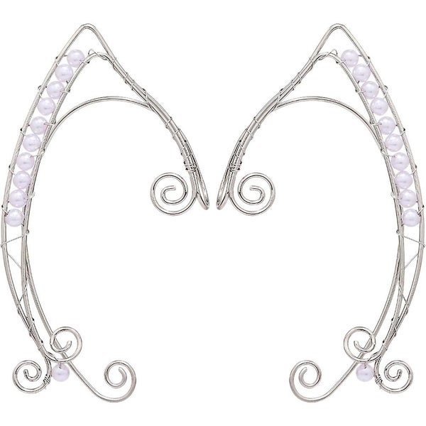 1 Pair Of Pearl Elf Ear Cuffs Non Piercing Ear Cuffs Clip On Earrings Ear Acces Carousel 1