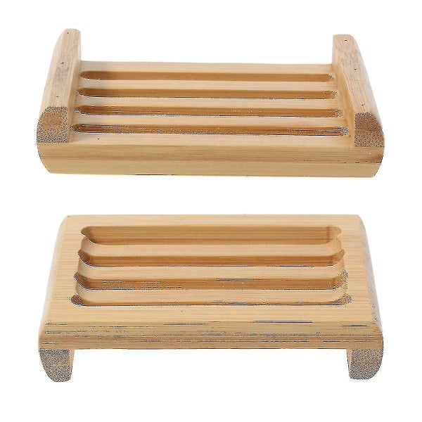 2pcs Simple Waterproof Natural Wooden Soap Holder Practical Soap Container Soap Carousel 1
