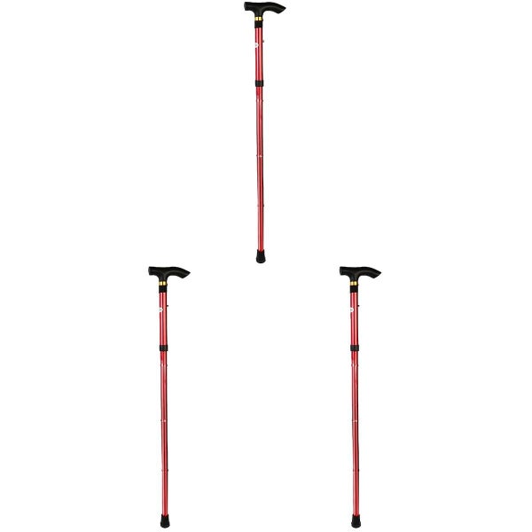 3pcs Non slip Adjustable Height Aluminum Alloy Folding Walking Stick Cane Trave Carousel 1