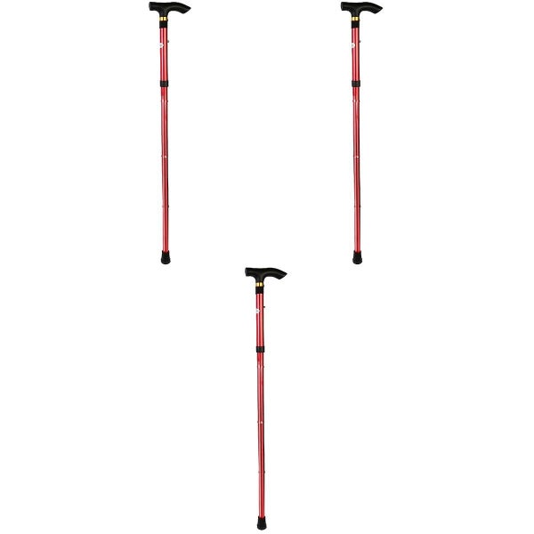 3pcs Non slip Adjustable Height Aluminum Alloy Folding Walking Stick Cane Trave Carousel 2