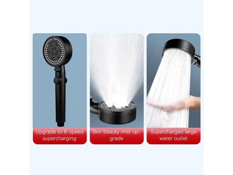 Shower Head High Pressure Bathroom Shower Head With 8 Spray Modes Water Heater Carousel 2