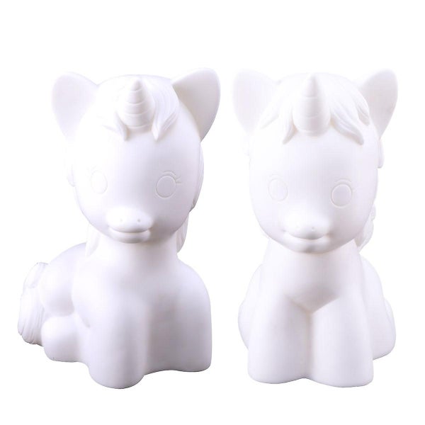 2pcs Painting Piggy Bank Lovely Prime White Graffiti Toy Painting Model Storage Carousel 1