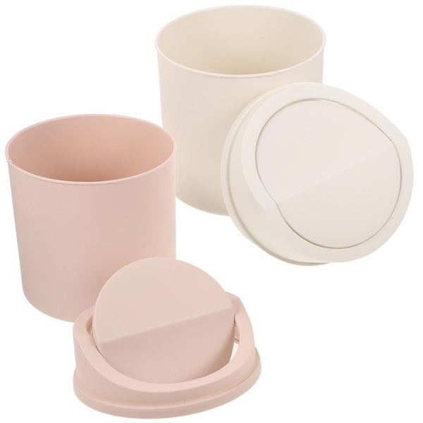 2pcs Table Garbage Cans Trash Bins Table Trash Cans Cans For Trash Desktop Tras Carousel 1
