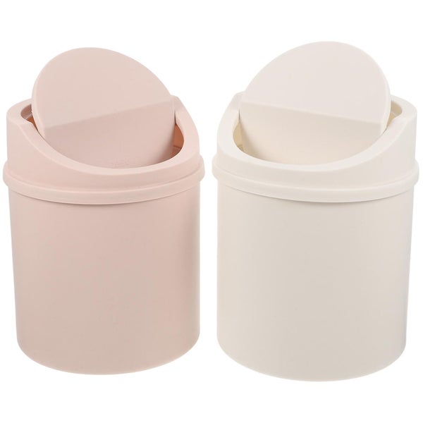 2pcs Table Garbage Cans Trash Bins Table Trash Cans Cans For Trash Desktop Tras Carousel 5