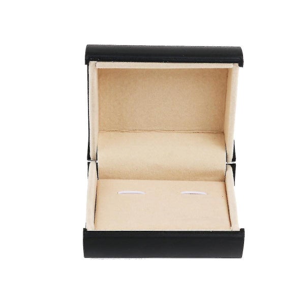 Deluxe Cufflink Cuff Links Storage Gift Box Jewelry Display Case black Carousel 2