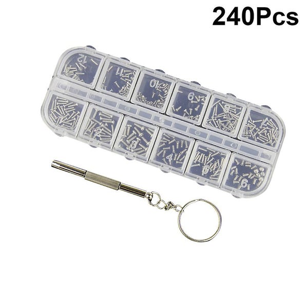 240 Pcs Magnetic Glasses Repairing Machine Screws Set Cushion Grip Screwdriver Carousel 2