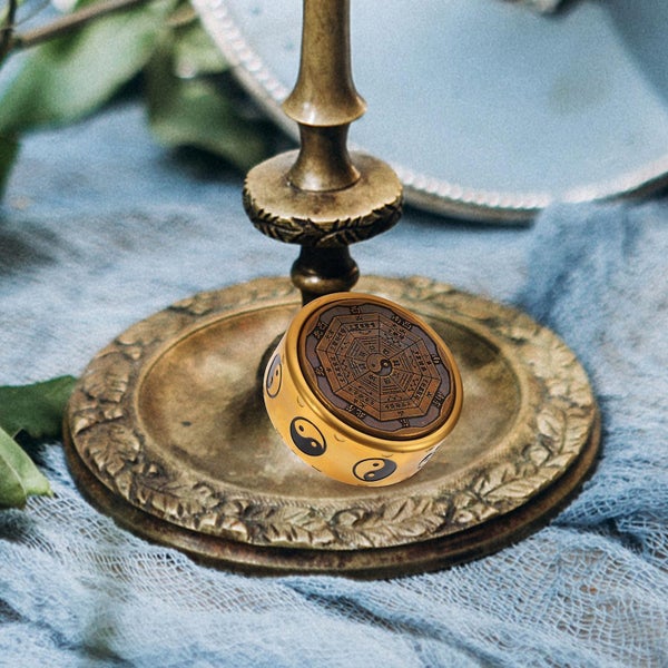 Chinese Brass Plaything Interesting Eight diagram shaped Craft Finger Toy Decom Carousel 3