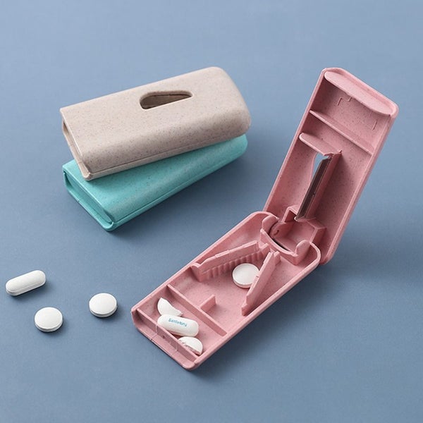 1pc Mini Useful Portable Medicine Pill Holder Tablet Cutter Splitter Carousel 2